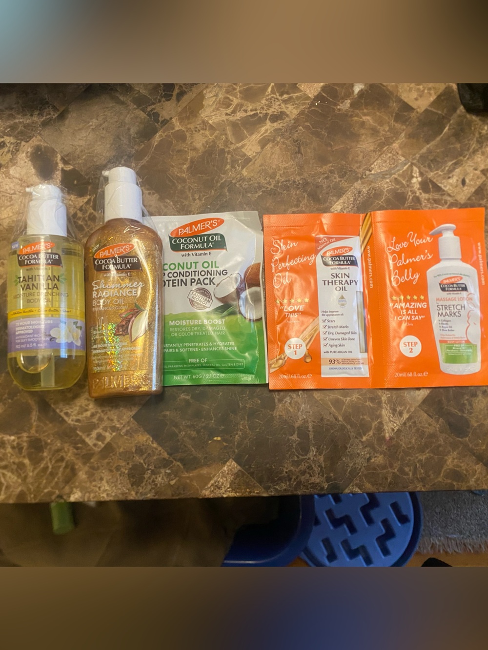 Palmer's Bundle 5 - Moisturizing Vanilla & Shimmer Body Oil, Hair, and Lotion